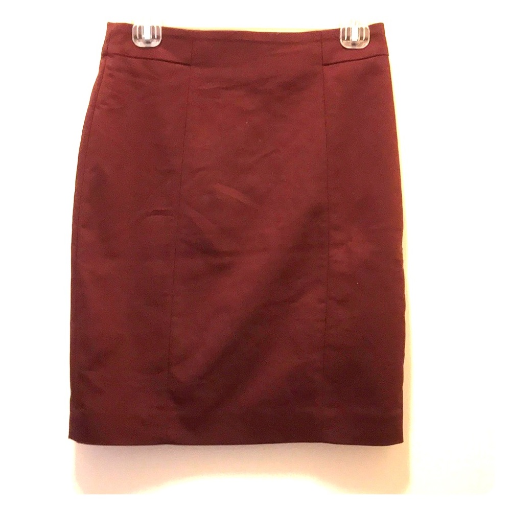 Maroon red pencil skirt
